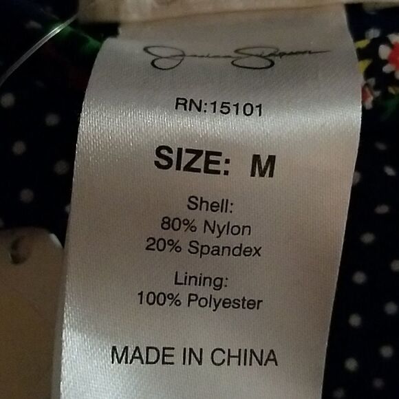 Jessica Simpson Dark Blue Floral Bikini Set Size M/L Two Piece Swimsuit Women’s - Picture 3 of 4